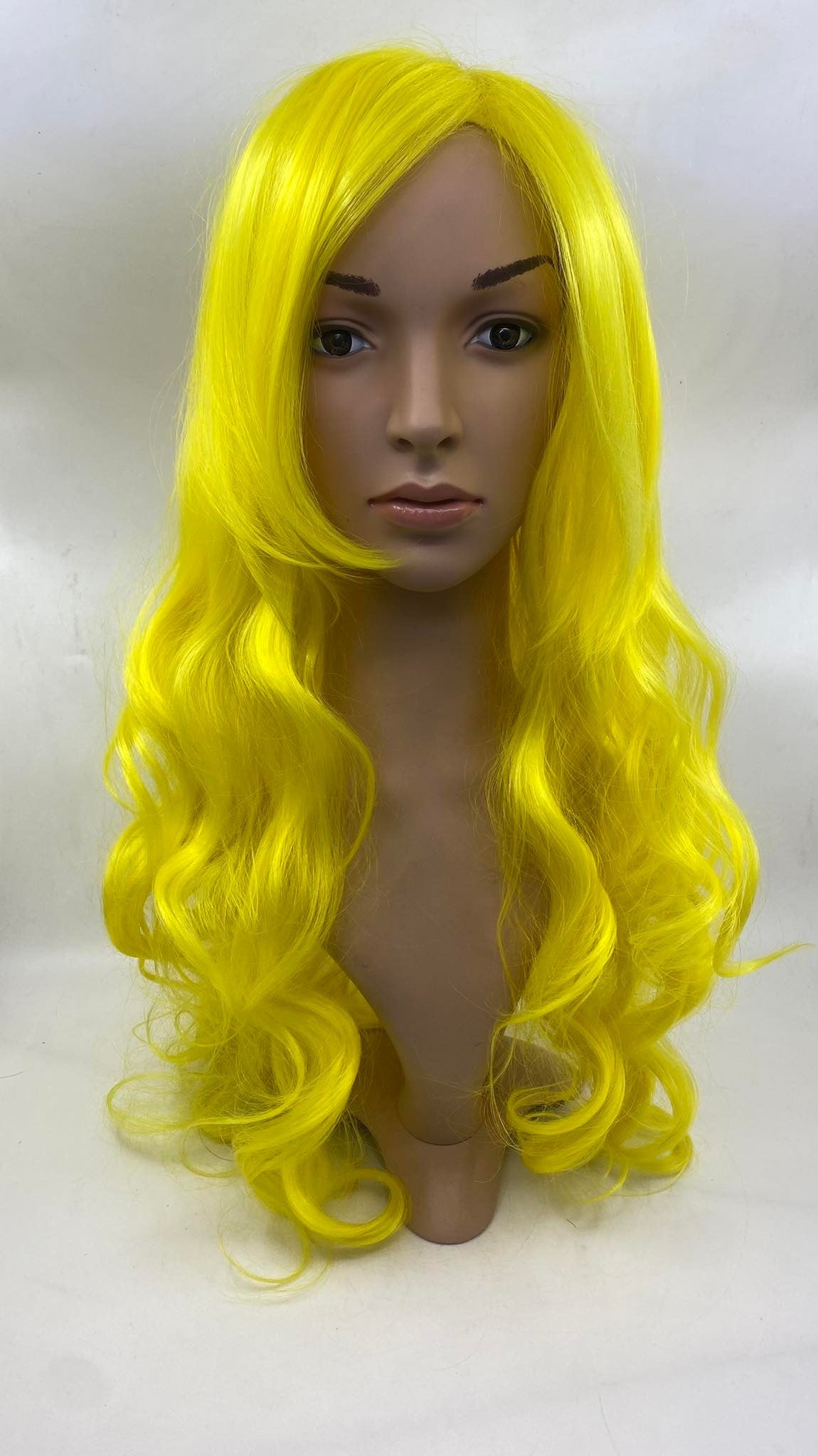 WIG- 70CM YELLOW CURLY